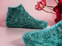 Hand knit slippers for men and women